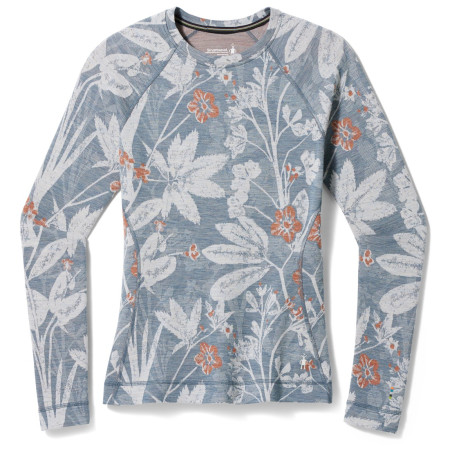 Damska koszulka Smartwool W Classic Thermal Merino BL Crew Boxed 2023 jasnoniebieski Winter Sky Floral