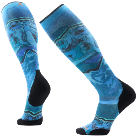 Skarpety Smartwool Ski Targeted Cushion Storm Peak Print OT niebieski