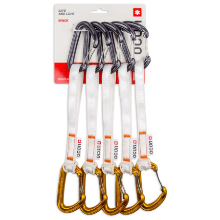 Zestaw ekspresów Ocún Hawk QD Wire Bio-Dyn-Ring 15 mm 20 cm 5-Pack pomarańczowy Orange