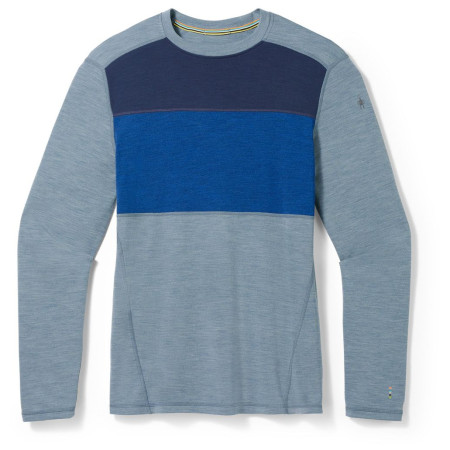 Męska koszulka Smartwool M Classic Thermal Mrn Bl Colorbl Crew B niebieski Pewter Blue Heather