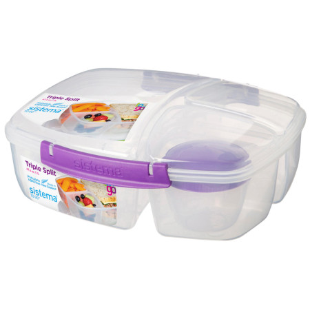Pojemnik na żywność Sistema Triple Split Lunch 2L fioletowy