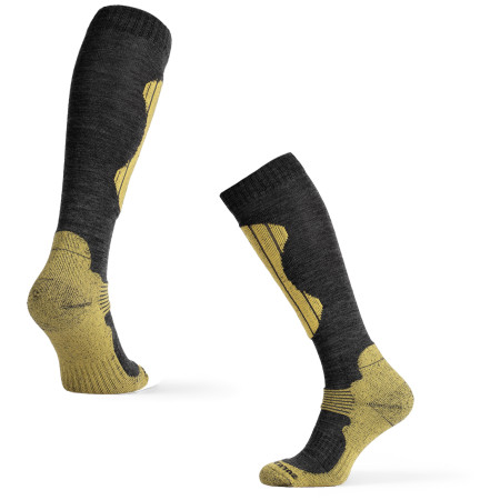 Męskie podkolanówki Zulu Ski Merino Men szary/żółty