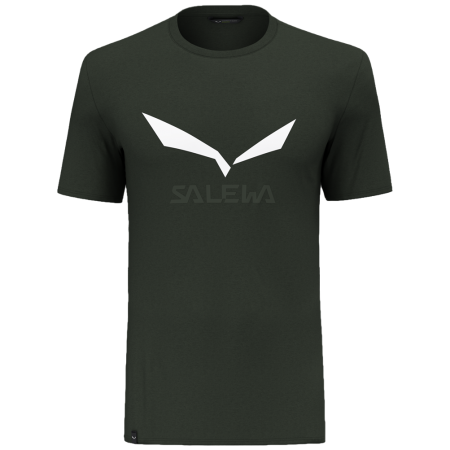 Koszulka męska Salewa Solidlogo Dri-Rel M S/S Tee ciemnozielony dark olive melange
