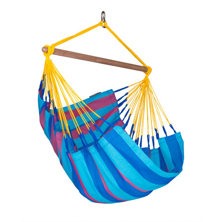 Fotel hamakowy La Siesta Sonrisa Basic niebieski/różowy Wildberry