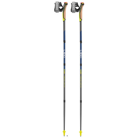 Kije trekkingowe Leki Traveller FX.One Carbon zarys silvergray-midnightblue dark metallic-neonyellow