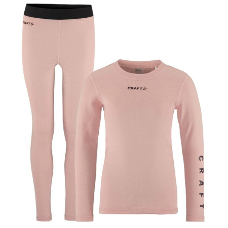 Zestaw dziecięcy Craft Warm Baselayer Junior różowy Charm/Dk Plum