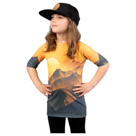 Dziecięca koszulka Drexiss All Sunset Yellow Merino Active żółty/czarny