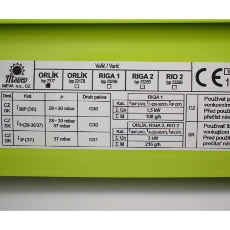 Kuchenka kempingowa Meva Kuchenka Orlík typ 231