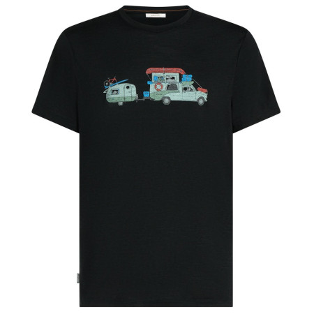 Koszulka męska Icebreaker Men Merino 150 Tech Lite SS Tee Transportage czarny Black