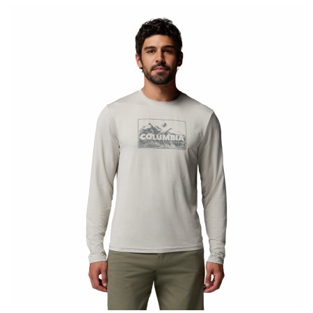 Koszulka męska Columbia Parsons Point™ Ls Graphic Tee beżowy Dark Stone Heather Framed Peakscape