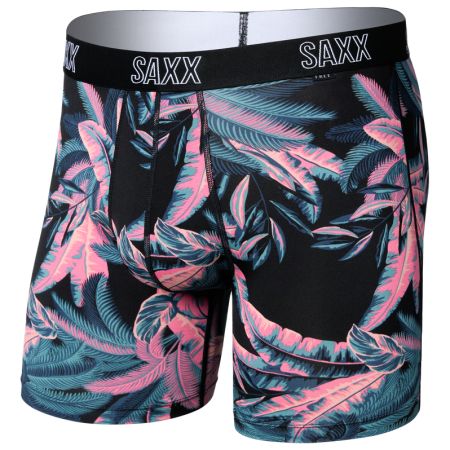 Męskie bokserki Saxx Droptemp All Day Cooling Boxer Brief czarny/różówy tropical jungle-black
