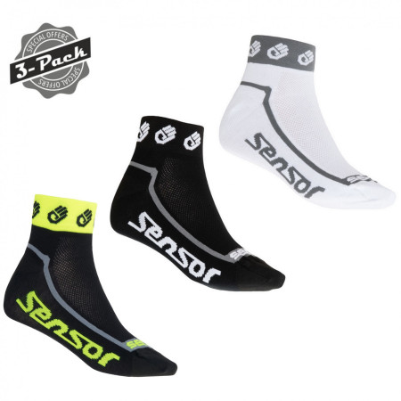 Zestaw skarpetek Sensor 3-Pack Race Lite Small Hands czarny/biały