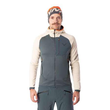 Bluza męska Dynafit Radical Wool Hooded Jkt M szary/biały 7961 - overcast/0720