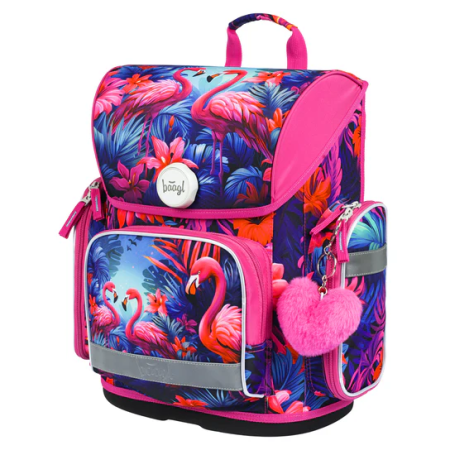 Plecak szkolny kl.1-3 Baagl Ergo różowy Plameňáci