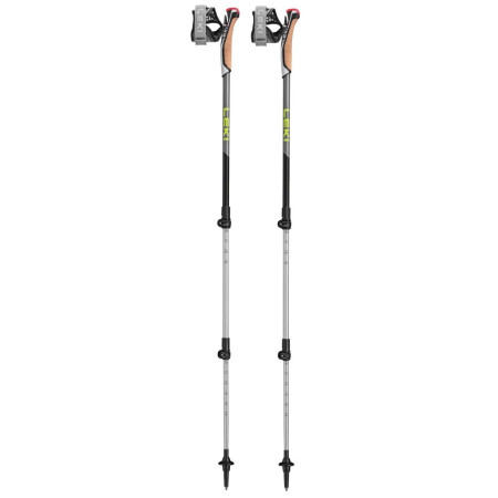 Kijek Nordic walking Leki Poles Traveller Alu szary/zielony black-silvergray-neonyellow