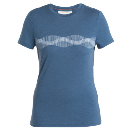 Damska koszulka Icebreaker Women Merino 150 Tech Lite III SS Tee Mountain Lines niebieski