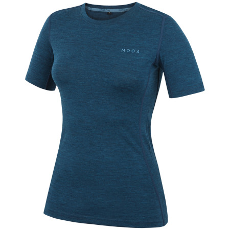 Koszulka damska MOOA MerinoSilk 160 short niebieski lagoon blue melange
