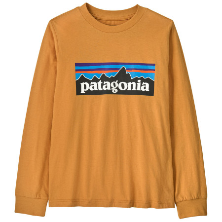 T-shirt dziecięcy Patagonia K's L/S P-6 Logo T-Shirt - Dried Mango pomarańczowy Dried Mango