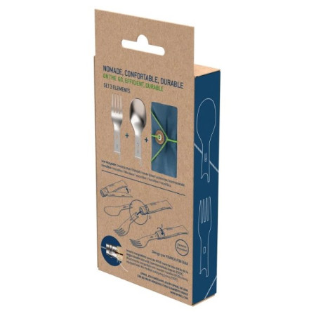 Sztućce Opinel Picnic Plus z widelcem/łyżką/serwetką