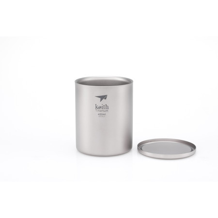 Kubek termiczny Keith Titanium Double-Wall Tit. Mug 450 ml srebrny
