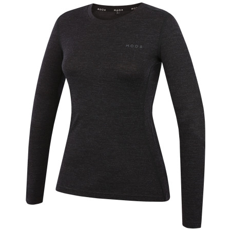 Koszulka damska MOOA MerinoSilk 160 long czarny black melange