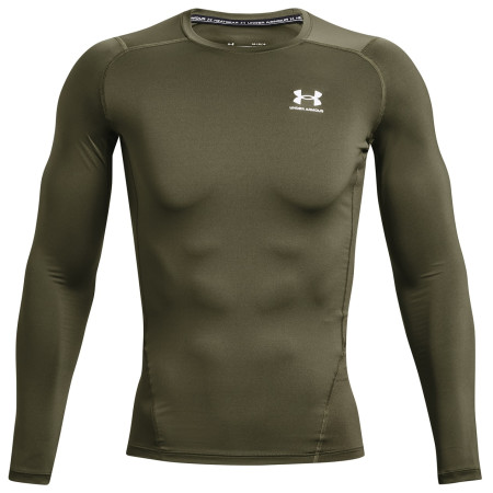 Męska koszulka Under Armour HG Armour Comp LS ciemnozielony Marine OD Green / / White