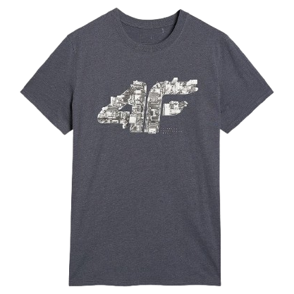 Koszulka męska 4F Tshirt M3132 szary MIDDLE GREY MELANGE