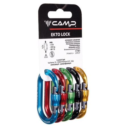 Zestaw karabinków Camp Rack Pack Ekto Lock - 5 Pcs czarny