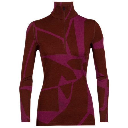 Bluza damska Icebreaker 250 Vertex LS Half Zip Fractured Landscapes czerwony espresso/cherry/j