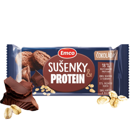 Jedzenie turystyczne Emco Ovesné sušenky s čokoládou a proteinem 60g