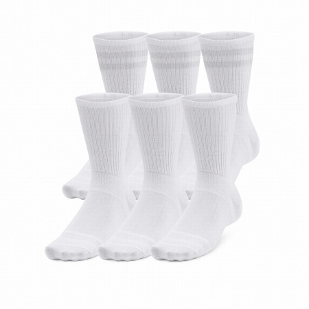 Zestaw skarpetek Under Armour Essential 6Pk Crew biały White/White/HaloGray