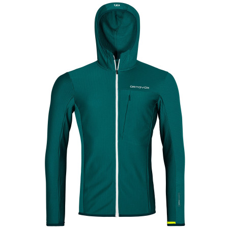 Kurtka męska Ortovox Fleece Light Grid Hooded Jacket zielony Pacific Green