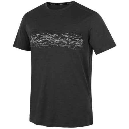 Koszulka męska MOOA Merino Lyolite Waves 150 Short czarny black melange