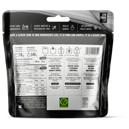 Suszona żywność Lyo food Jabłecznik z kruszonką