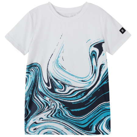T-shirt dziecięcy Reima Vauhdikas biały/niebieski Off white