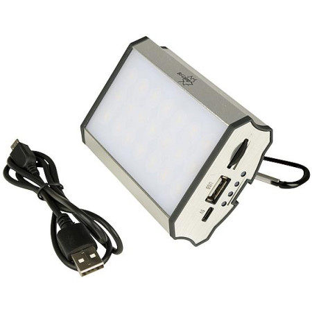 Latarka i powerbank Bo-Camp Hanging Lamp srebrny Silver