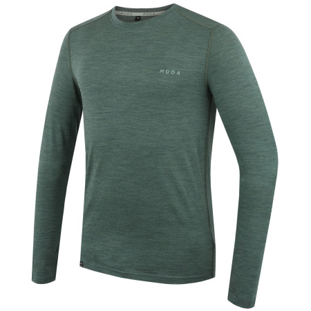 Koszulka męska MOOA MerinoSilk 160 long zielony green melange