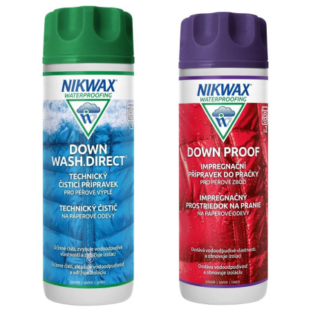 Impregnat Nikwax Down wash direct + Down Proof 2x 300ml