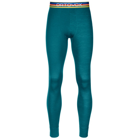 Męskie kalesony Ortovox 185 Rock'N'Wool Long Pants zielony PacificGreen