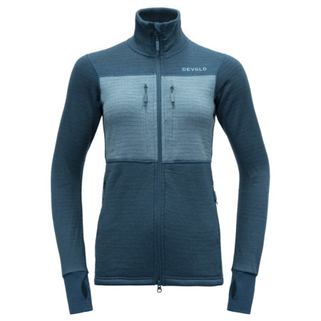 Bluza damska Devold Egga Grid Merino Jkt niebieski/jasnoniebieski Flood/Moon