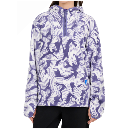 Bluza damska 4F Fleece F504 biały/fioletowy Multicolour Allover