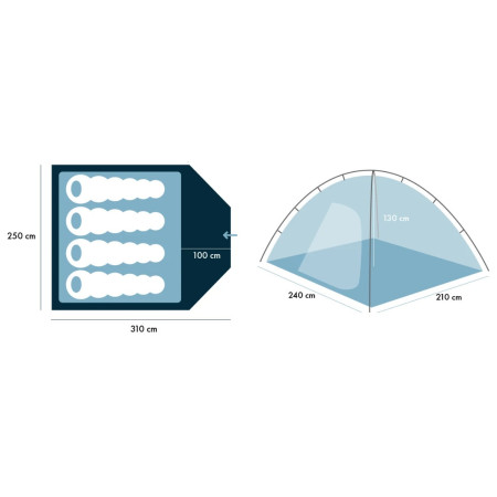 Namiot dla 4 osób Zulu Dome 4 Plus Black