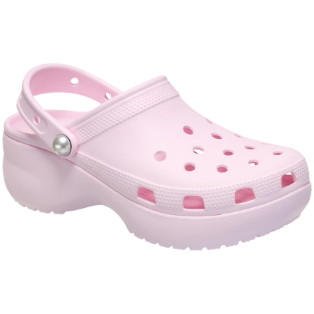 Kapcie damskie Crocs Classic Platform Pearl Clog jasnoróżowy Pink Milk
