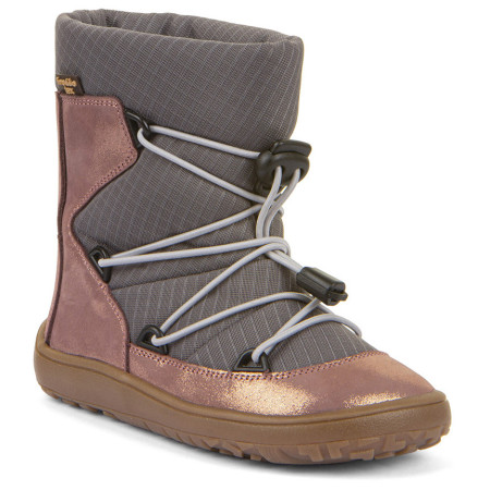Buty zimowe damskie Frodo Barefoot Tex Track Wool szary/różówy grey/pink
