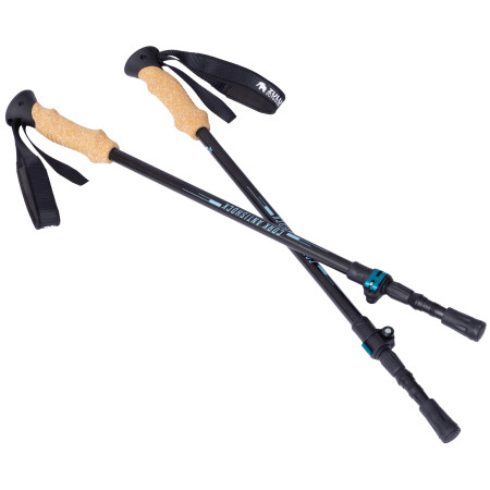 Kije trekkingowe Zulu Cork Antishock czarny/niebieski black/blue