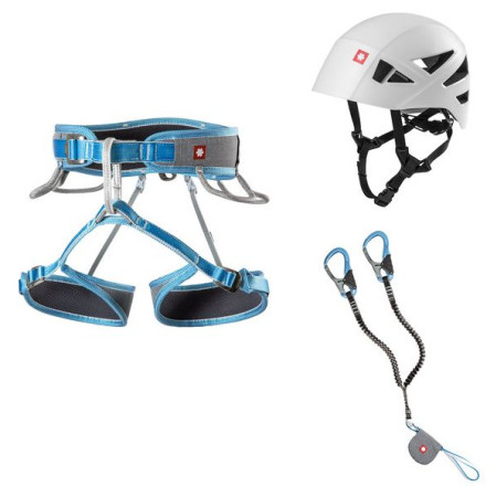 Zestaw Ferratowy Ocún Via Ferrata Twist Tech Eco Captur Lite Swivel Shard Set szary/niebieski Grey / Blue