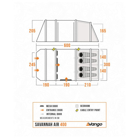Namiot rodzinny Vango Savannah Air 400 Package