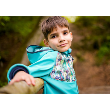 Dziecięca kurtka softshellowa Unuo polar we wzory