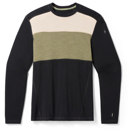 Męska koszulka Smartwool M Classic Thermal Mrn Bl Colorbl Crew B czarny Black-Winter Moss