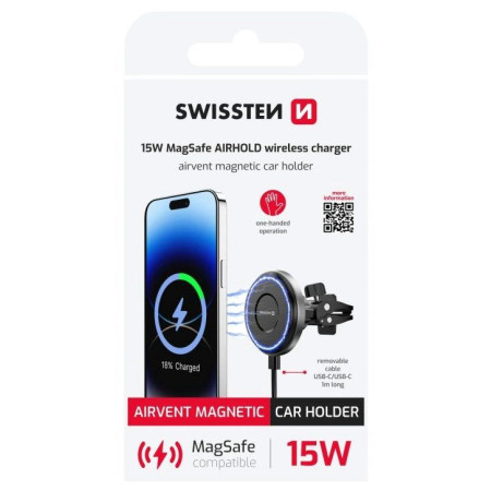 Uchwyt samochodowy Swissten 15W MagSafe AIRHOLD wireless charger